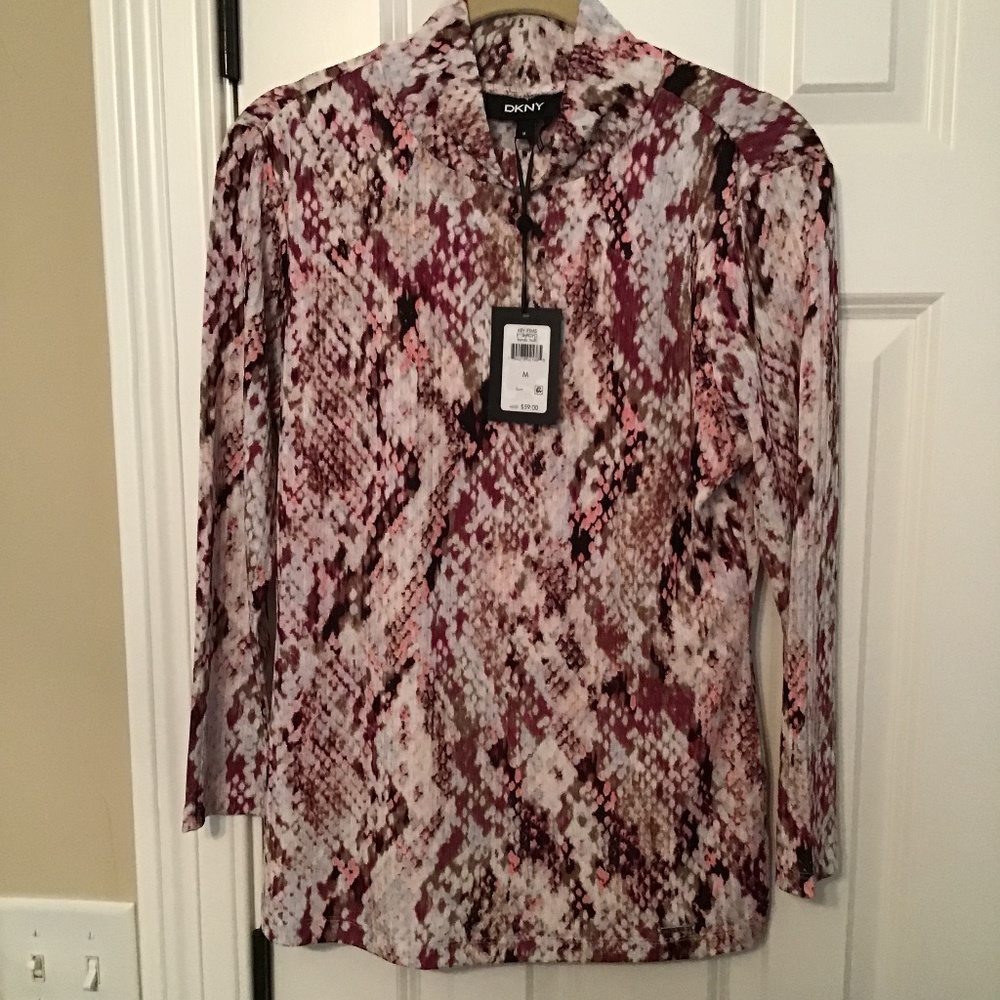 DKNY mock turtle neck knit tee - Picture 2 of 4